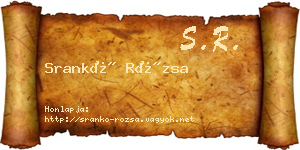 Srankó Rózsa névjegykártya